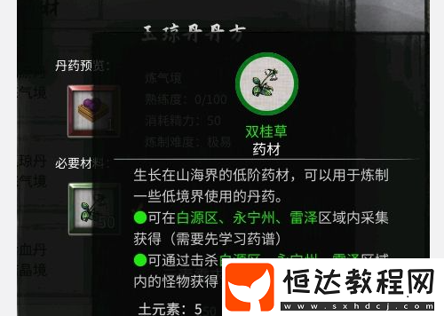 鬼谷八荒煉丹配方匯總